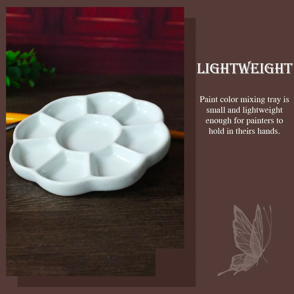 

Durable Ceramic Pigment Tray Large Capacity Color Mixer Paint Mixing Plate Ink Dish Suitable for Artists Painters Students