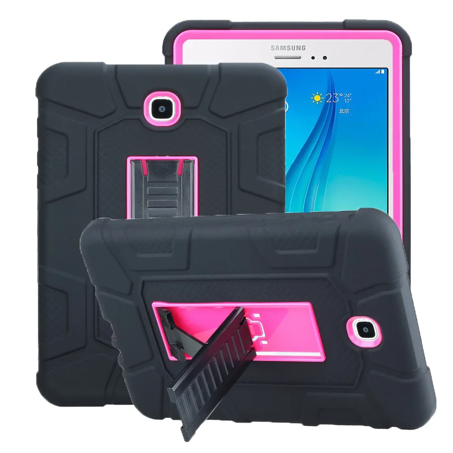 New Hybrid Rubber Plastic+Silicone Armor Case For Samsung Tab a 8.0 SM-T350 SM-P350 Cover for Samsung Tab A 8.0 Case +Film+pen