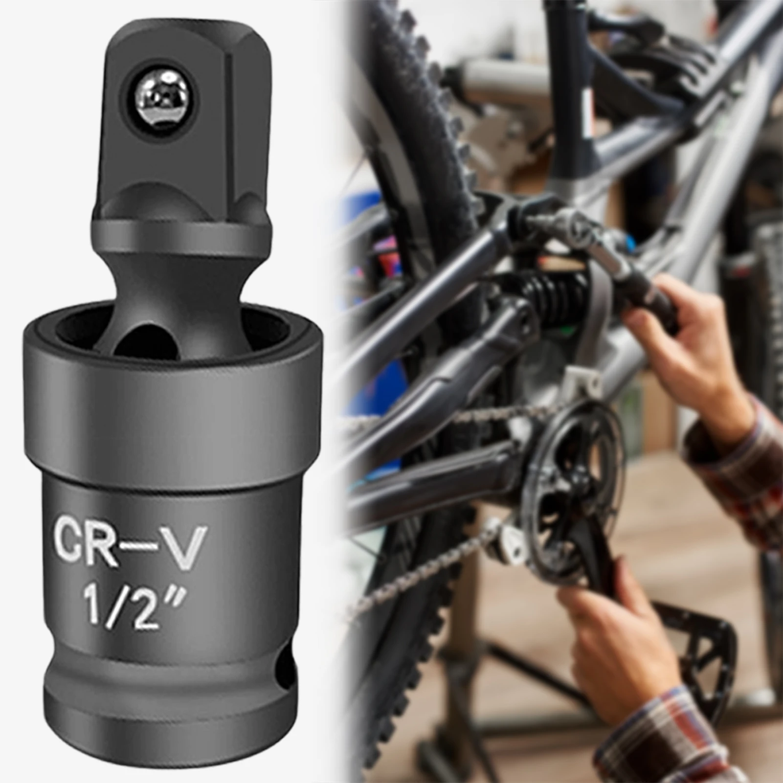1/2 Inch Drive Impact 360°Rotation Universal Joint Adapter,Universal Adapter Flexible-Wobble U-Joint Socket Adapters