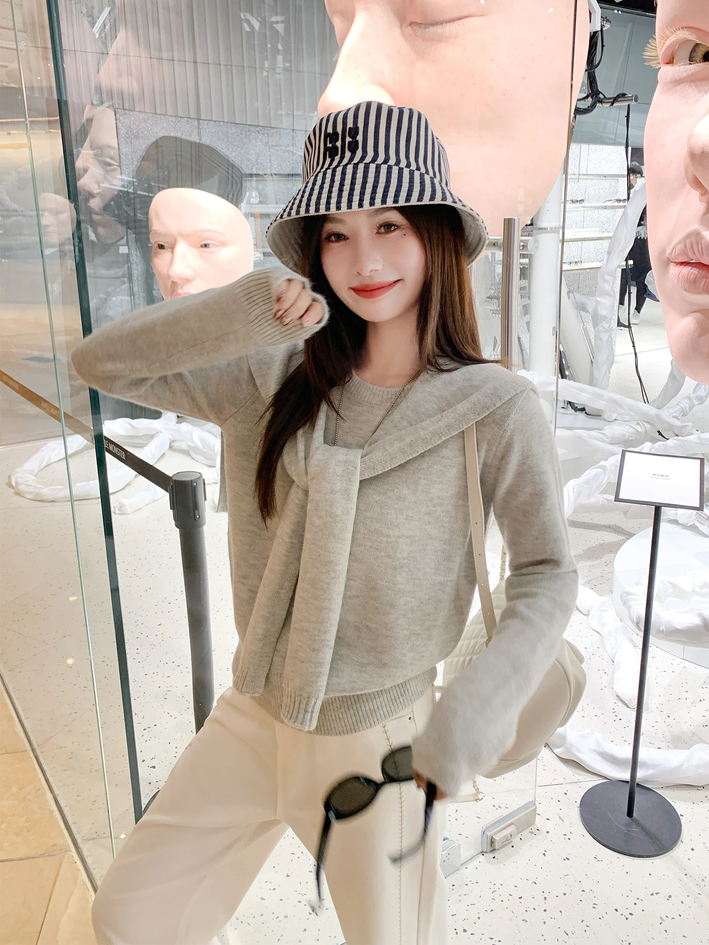 

Zeng Xiao Salt, корейский вязаный свитер, женский осенне-зимний мягкий длинный свек, повседневный свитер для поездок на работу