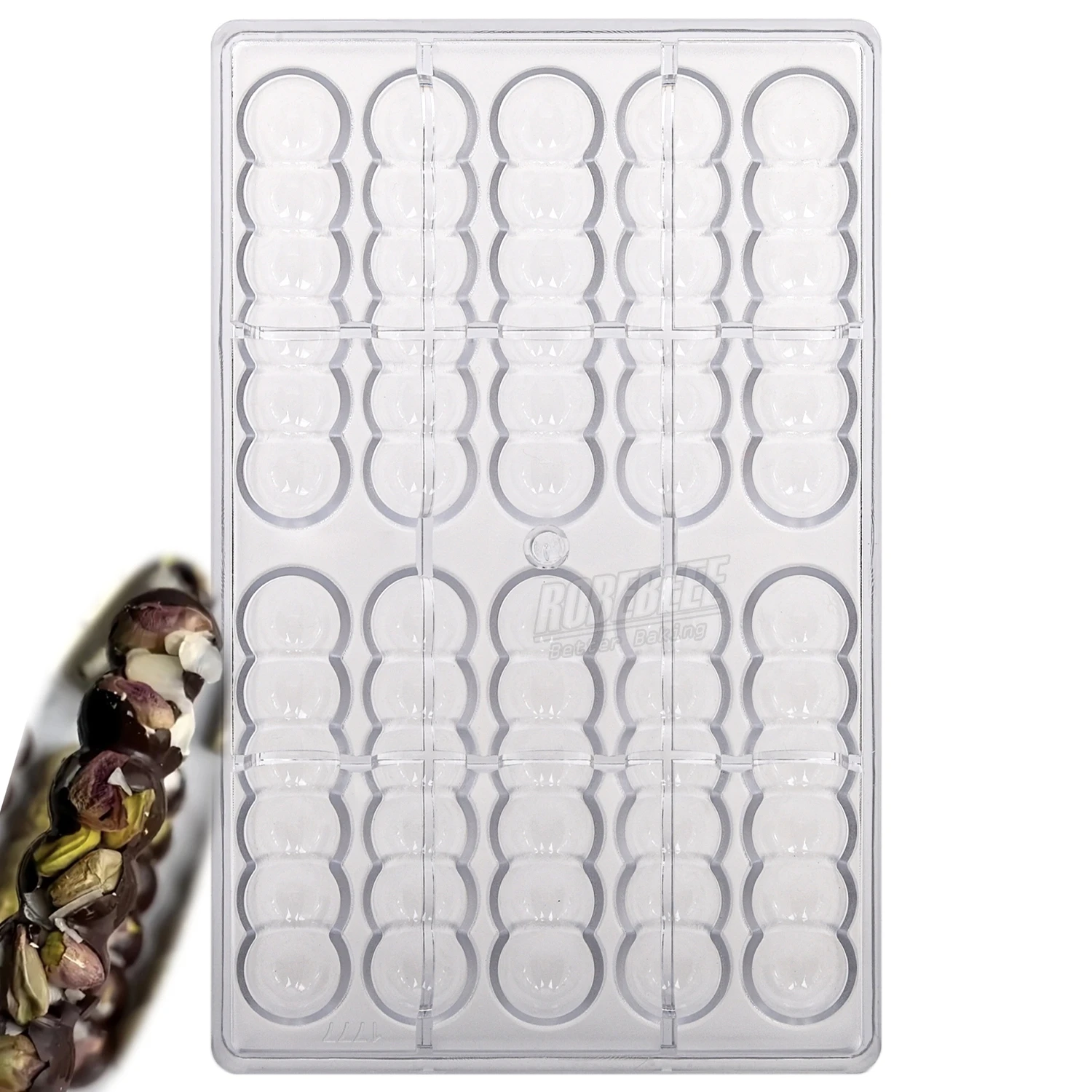 

10-полая длинная форма калабаса, поликарбонатная форма для шоколада, жемчужное ожерелье, конфеты, лед, сахарный шаблон, сковорода, гаджеты для выпечки «сделай сам»