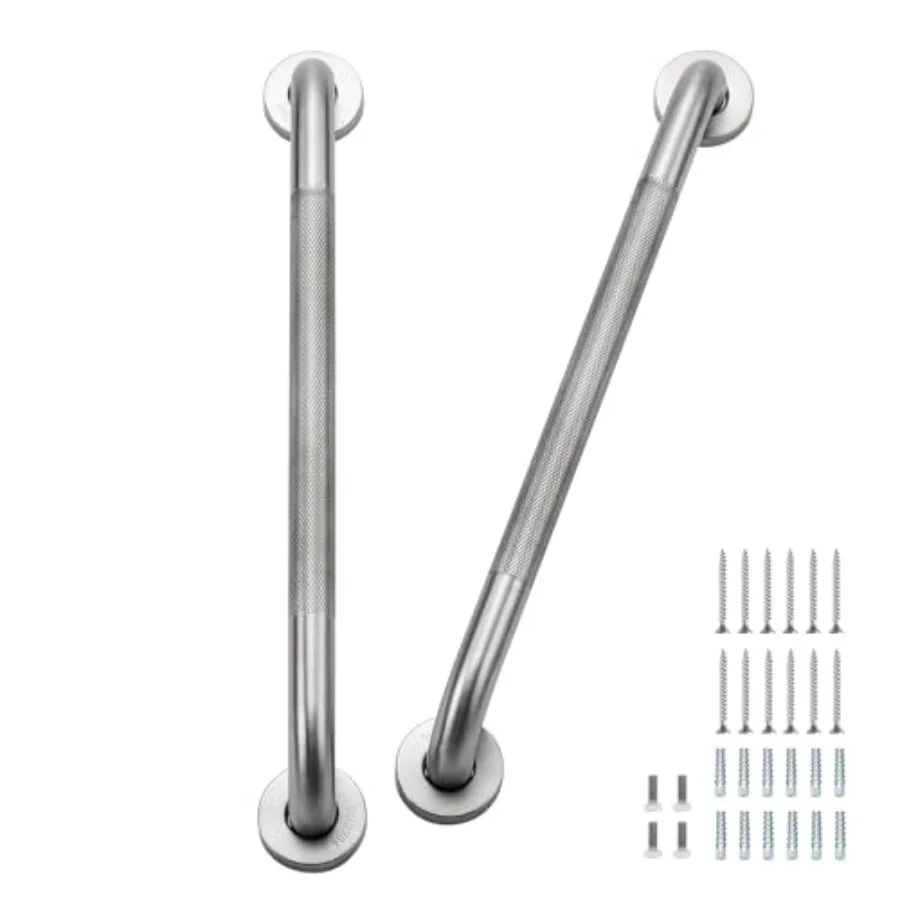 

2 Pack 18-Inch Stainless Steel Anti-Slip Shower Grab Bars for Elderly Bathroom Wall Support Brushed Nickel