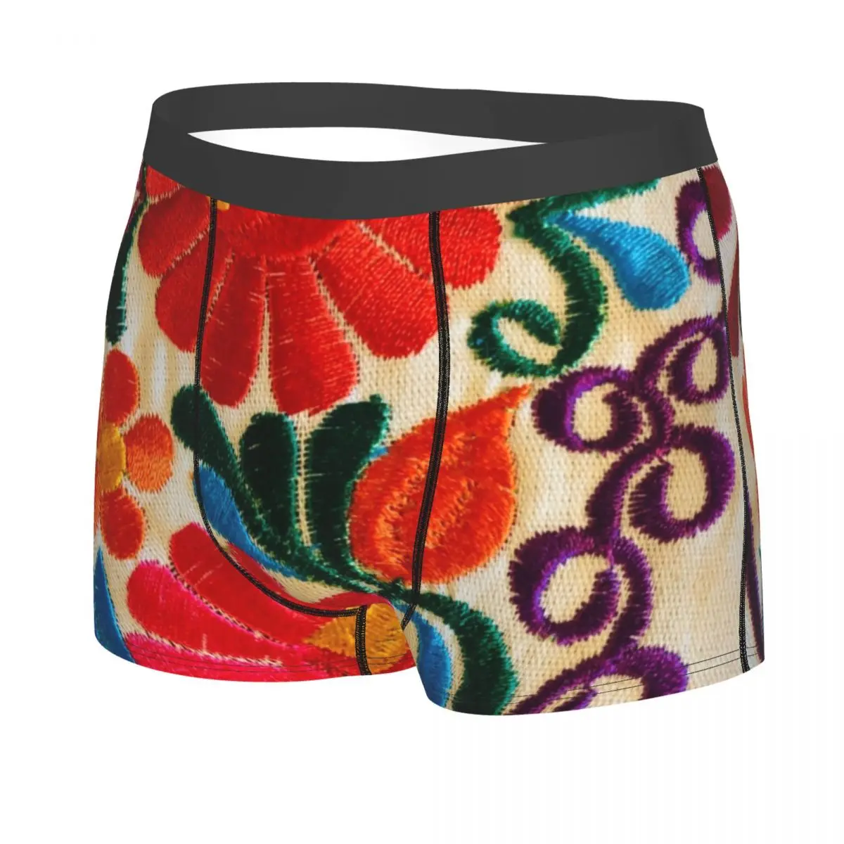 Custom Mexican Flowers Boxer Shorts Men 3D Print Male Breathbale Underwear Panties Briefs