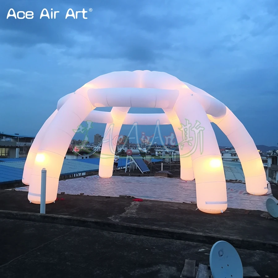 Tente Araignée Gonflable avec Lumières LED, Abri de Pelouse, ixde Carnaval avant, Événements de Location, Usine