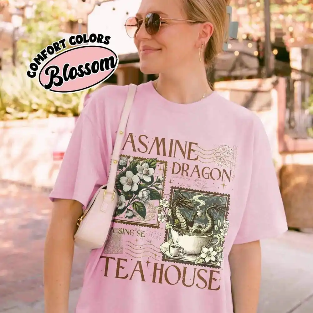 خمر الياسمين التنين الشاي متجر الراحة الظلام الأكاديمية Bookish أنيمي عاشق هدية الصورة الرمزية التي شيرت للجنسين Y2K ملابس الشارع الشهير غير رسمية #2