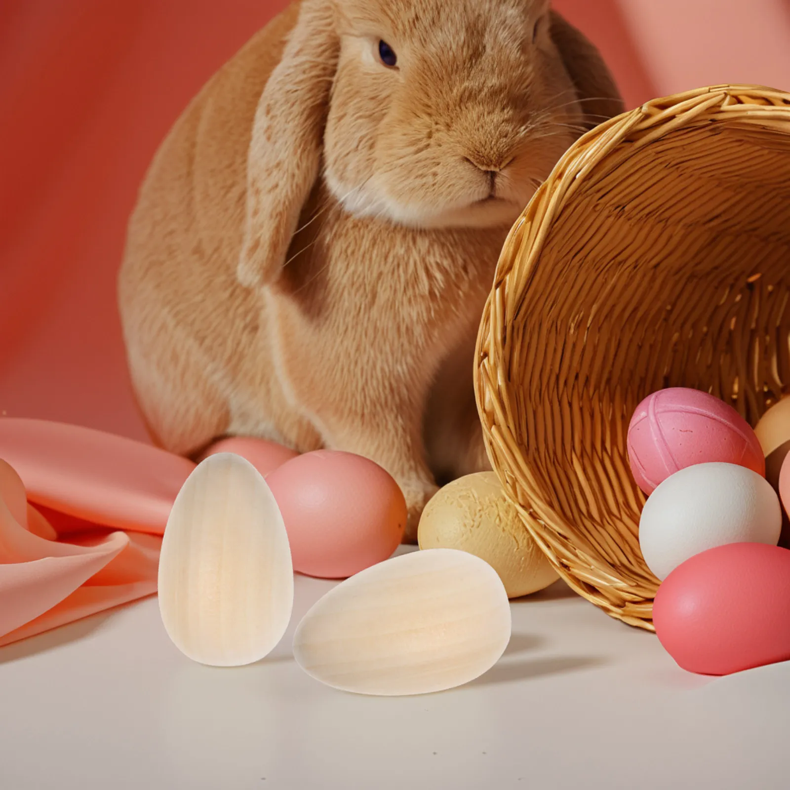 

6Pcs Unpainted Wooden Easter Eggs for DIY Painting Crafts Decorative Ornaments Handmade Wooden Eggs for Children Adults Easter