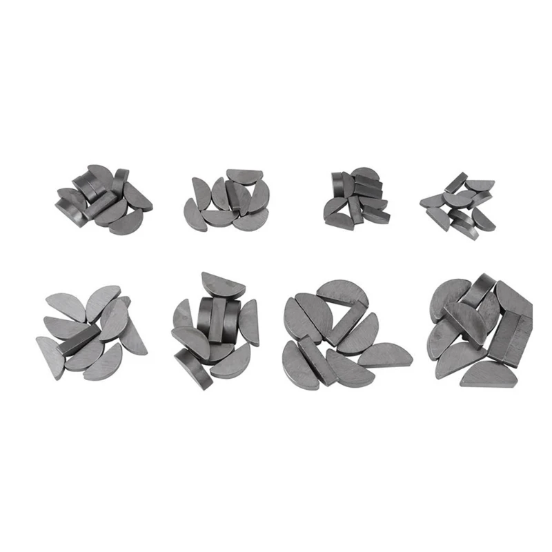 80Pcs Assorted Carbon Steel Woodruff Keys set Comprehensive Woodruff Key Assortment for Flywheels Pulleys Crankshaft Dropsale