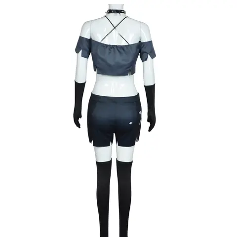 Loona Cosplay Carnival Costume for Helluva Boss Vest Shorts Uniform Necklace Gloves Suit Cartoon Anime Cosplay Clothes Outfits