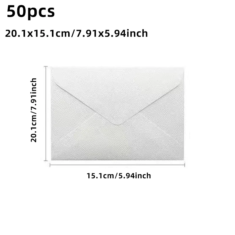 50 stks/partij 20.1x15.1 cm Enveloppen voor Trouwkaarten Business hoogwaardige 250g Textuur Papier Briefpapier Leveringen opbergtas