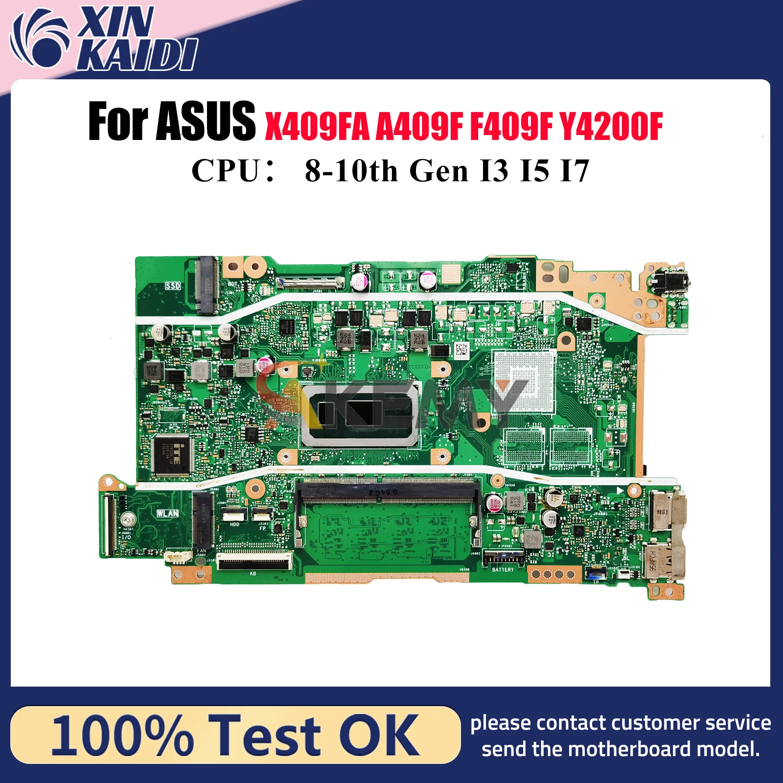 

X409FA Laptop Motherboard For ASUS X409FJ X409FL X409FB A409F F409F Y4200F X409F X409FAC Mainboard With I3 I5 I7 CPU 100% tests
