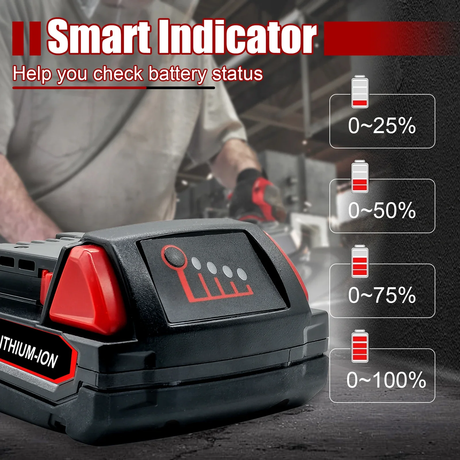 Náhradní baterie 3,0 Ah 18V Li-Ion pro Milwaukee M18: Pasuje na M18B5, 48-11-1860, 48-11-1850, 48-11-1840, 48-11-1830, 48-11-1820 - náhled 3