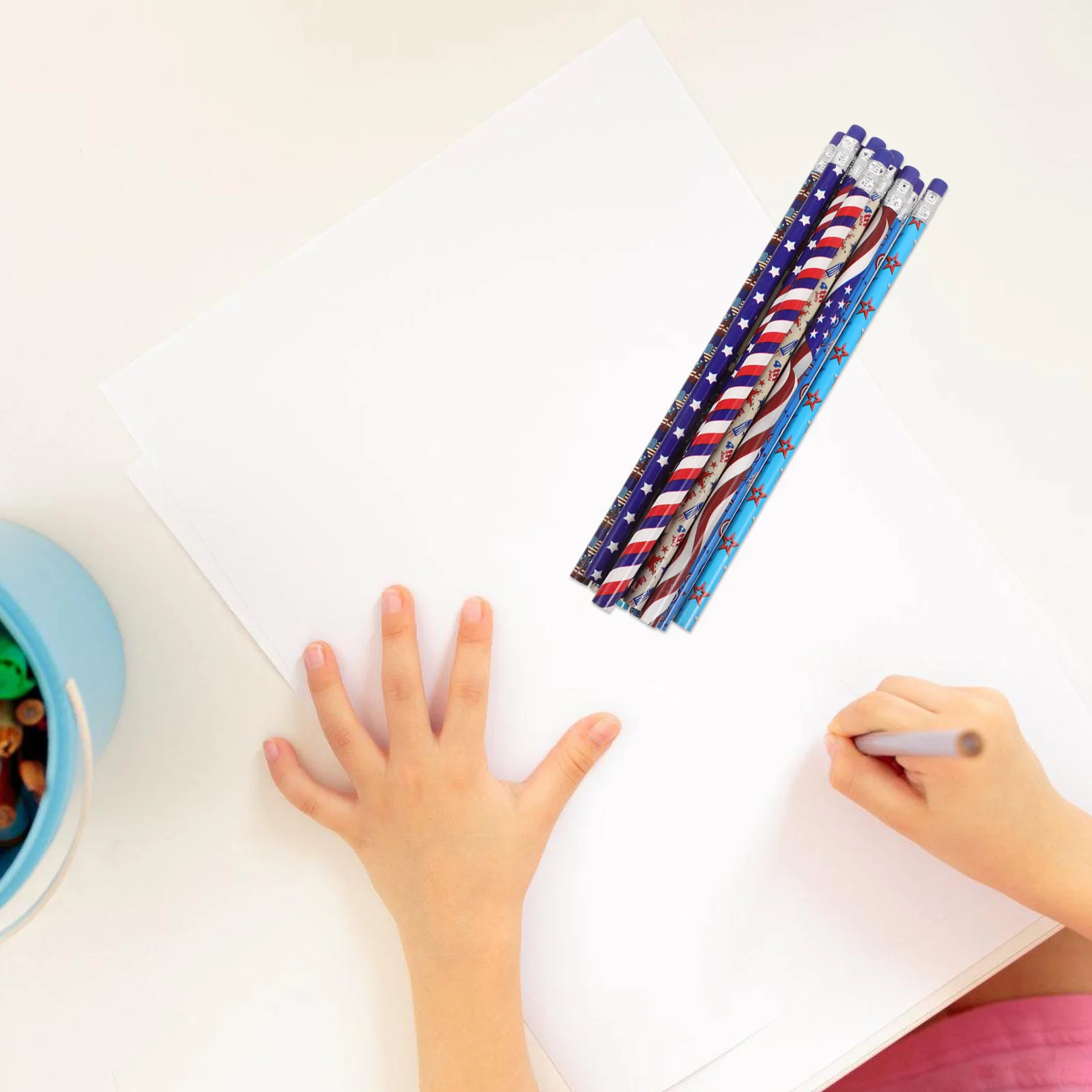 48 Pcs Flag Pencil Sturdy Drawing Convenient Handheld Pencils Wood Wooden Multi-function Child Lightweight