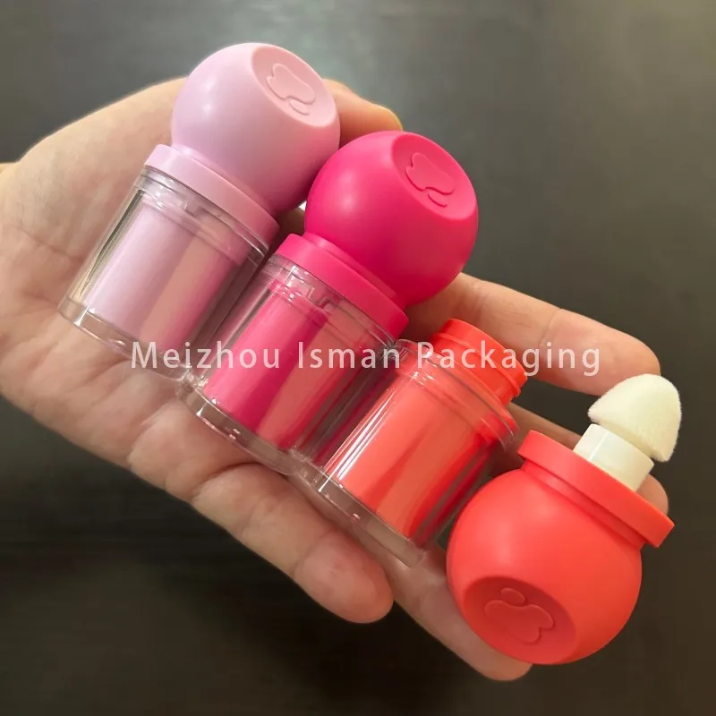 50Pcs Empty Ball Wand Eye shadow Container 5ml Lip And Cheek Liquid Blush Tube Cosmetic Packaging With Sponge Brush Applicator