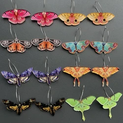 Colorful Butterfly Moth Unusual Acrylic Green Butterfly Wings for Women Girls Funny Statement Vintage Earring Jewelry Diy Making