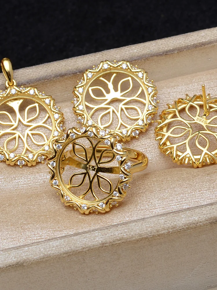 Pendientes de Plata S925 con Perlas y Anillo Mabe, Conjunto de 155-157mm, Accesorios de Joyería de Moda, Concha , Nueva...