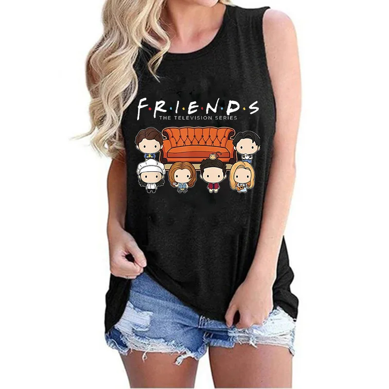 2000s Mange Tank Tops Women Friends Graphic Gothic Tshirt Friends Tv Show Y2k Vest T Shirt Funny Fashion Harajuku T-shirt Female