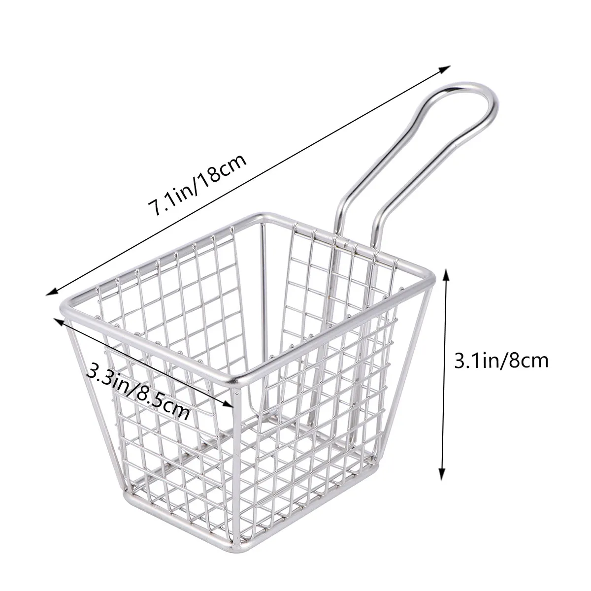 Square Mesh Frying Basket Mini Food Colander Mesh Filter Basket for Potatoes Chips French Fries Perfect for Home Kitchen Cooking view 4