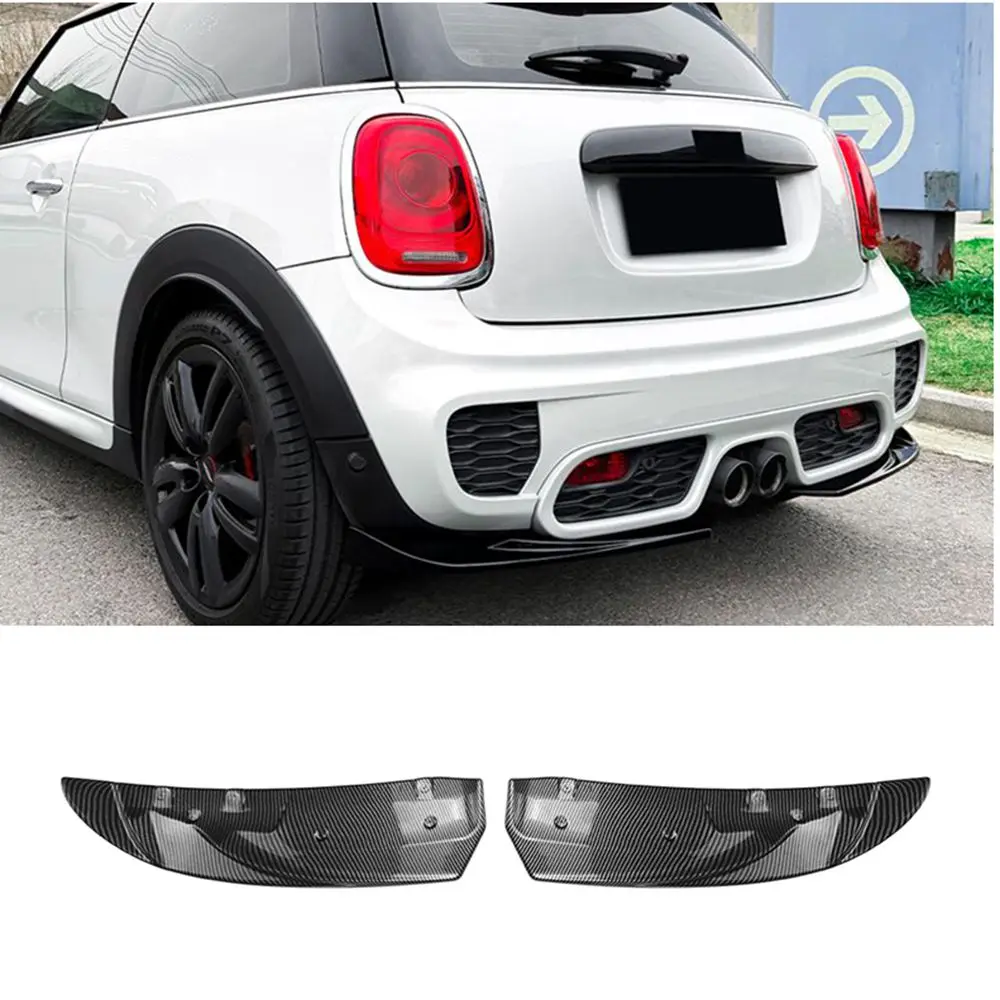 

For Mini Cooper F55 F56 F57 JCW 2014-2021 Rear Bumper Diffuser Spoiler Cover Lip Carbon Fiber Look/Gloss Black Splitter Guard