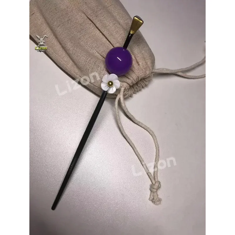 DY20Takerlama Tamayo Cosplay épingle à cheveux démon Slayer Kimetsu No Yaiba violet perle fleur épingles à cheveux japonais Kimono bijoux accessoire