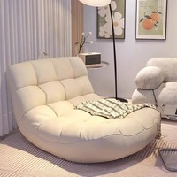 Modern Minimalist Bean Bag Chair EPS Foam Filled Lounger Sleeper Sofa for Adults Teens Living Room Bedroom Balcony Easy Assembly