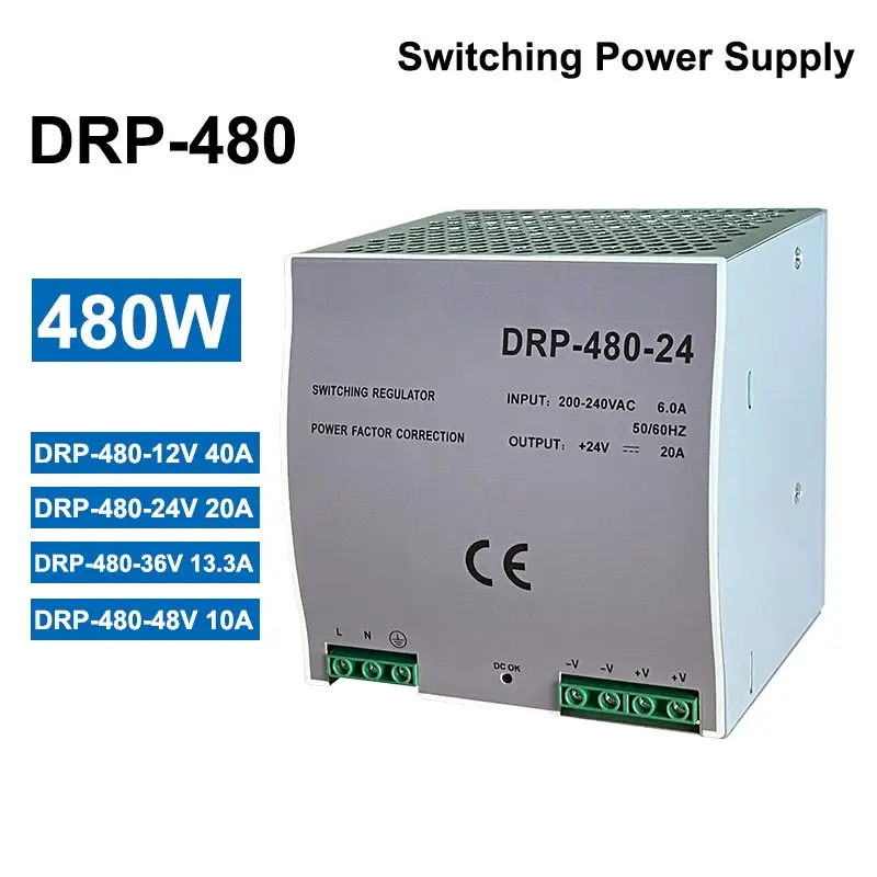 

Источник питания переключателя направляющей 480 Вт DRP-480 12V40A 24V20A 36V13.3A 48V10A Трансформатор постоянного тока