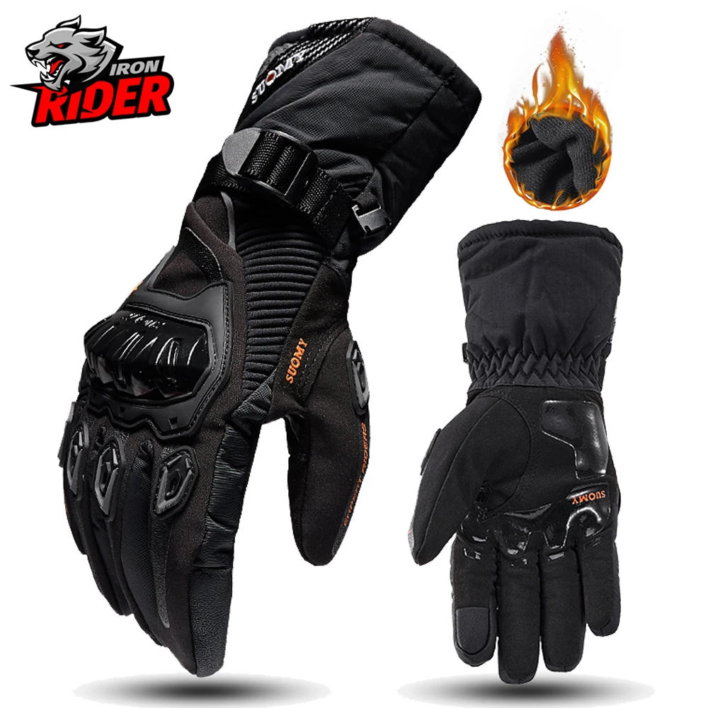 Rękawice motocyklowe wiatroszczelne wodoodporne Guantes Moto męskie motocyklowe rękawiczki jeździeckie z ekranem dotykowym Moto rękawice motocrossowe zimowe