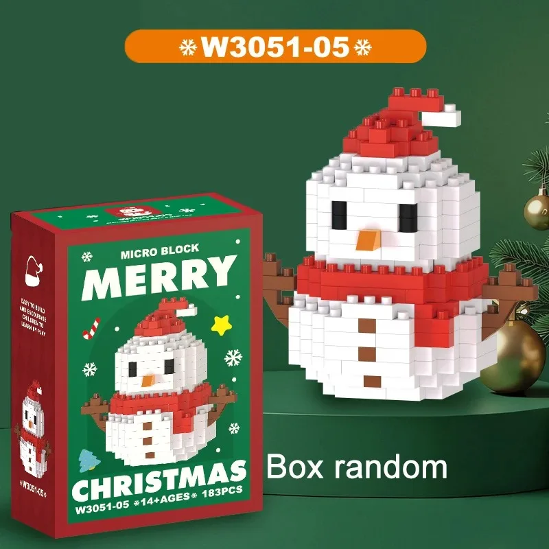 Kerstcadeaus Micro Bouwsteen Serie Kerstman Rendier Puzzel Assembleren Bakstenen Tafeldecoratie Speelgoed Kinderen