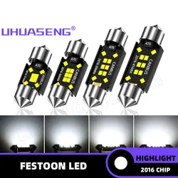 UHUASENG 2PCS 31mm Led Festoon 36mm 39mm 41mm Bulb C5W C10W Super Bright 31 mm Car Interior Light Reading Trunk Signal Lamp 12V