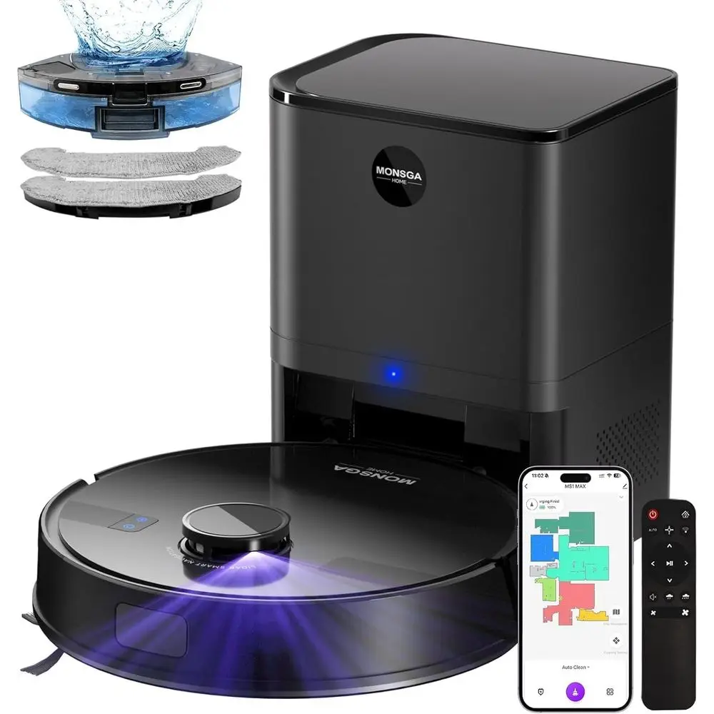 

Робот-пылесос и полотер 2-в-1, робот-пылесос с силой всасывания 6000 Па и станцией самоочистки 3,5 л, робот-пылесос LiNavigation, время работы 180 минут