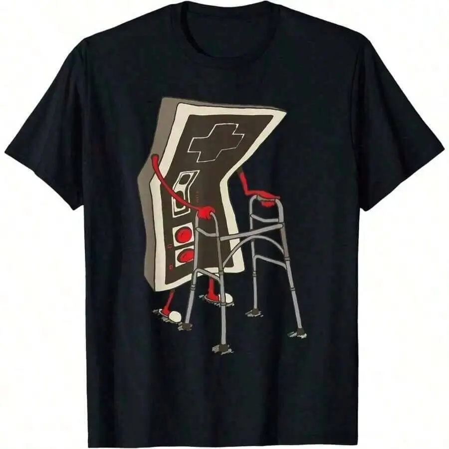 Women1pcs Funny Old Retro Graphic T-Shirt For Women, Gamer Tees Gift, Round Neck Short Sleeved T Shirts Tops Men Women Clothing  100% Cotton Trendy Y2K Short-Sleeve Tee-Soft, Quick-Drying, Moisture-Wicking, Great Gift for Christmas or Halloween.