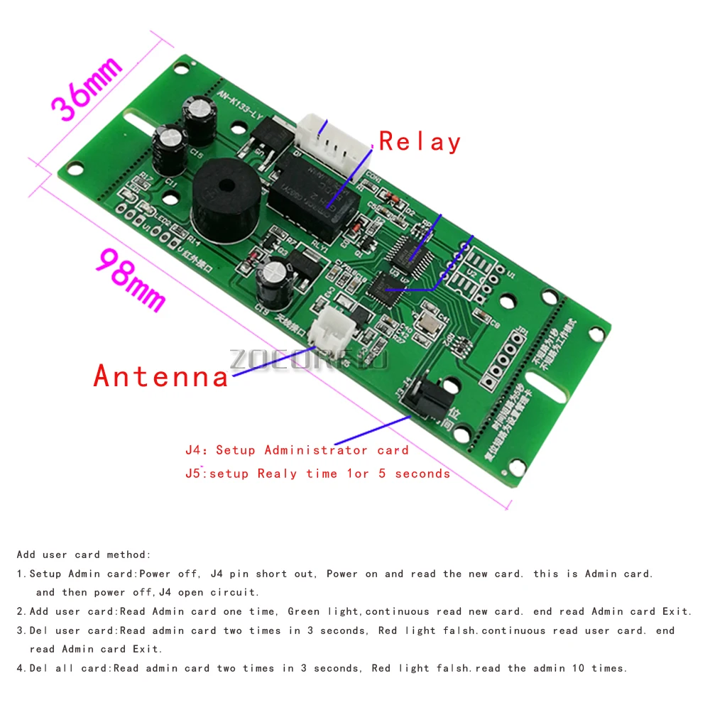 EM/NFC RFID Reader Module Embedded Control Board for Access Controller 9-12V access control Module Free RFID tags