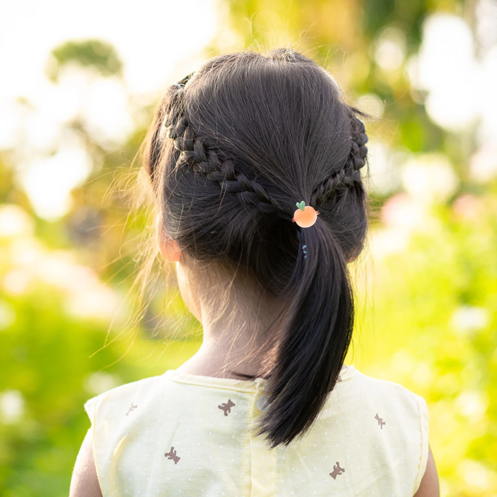 

10pcs Children's Ties Cute Cartoon Fruits Elastic Ponytail Holders for Toddler Girls Kids Party Accessories Fruit Shape Hair