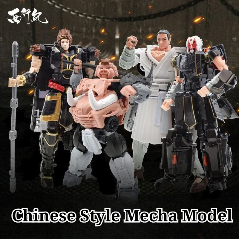 Figura de Animación Original de Westward Journey, Tang Sanzang, Sun Wukong, Zhu Bajie, Sha Wujing, Juguete de Coche Transformable para Niños