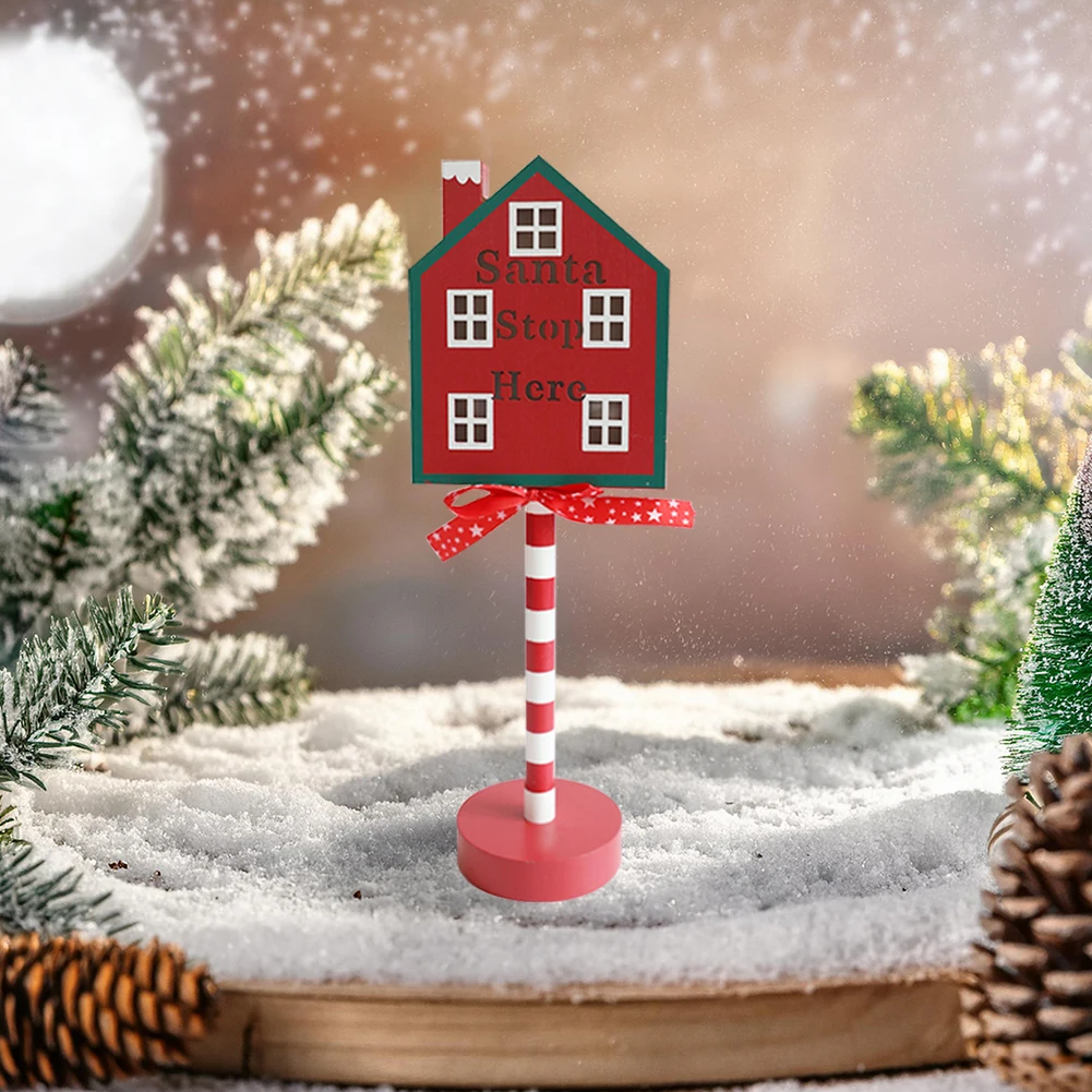Santa หยุดที่นี่ป้าย LED Light Yard Sign ตกแต่ง Warm Light Xmas ตกแต่งตาราง Light Up เดสก์ท็อปเครื่องประดับสําหรับ Xmas Party