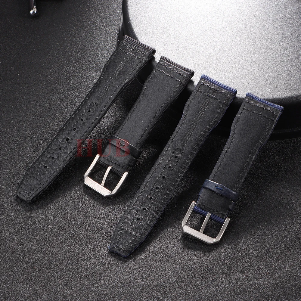 20 مللي متر 21 مللي متر 22 مللي متر حزام ساعة نيلون ل IWC الطيار حزام مقاوم للماء الرياضة قماش حزام الساعات جلد البقر حزام المعصم للرجال النساء سوار #4