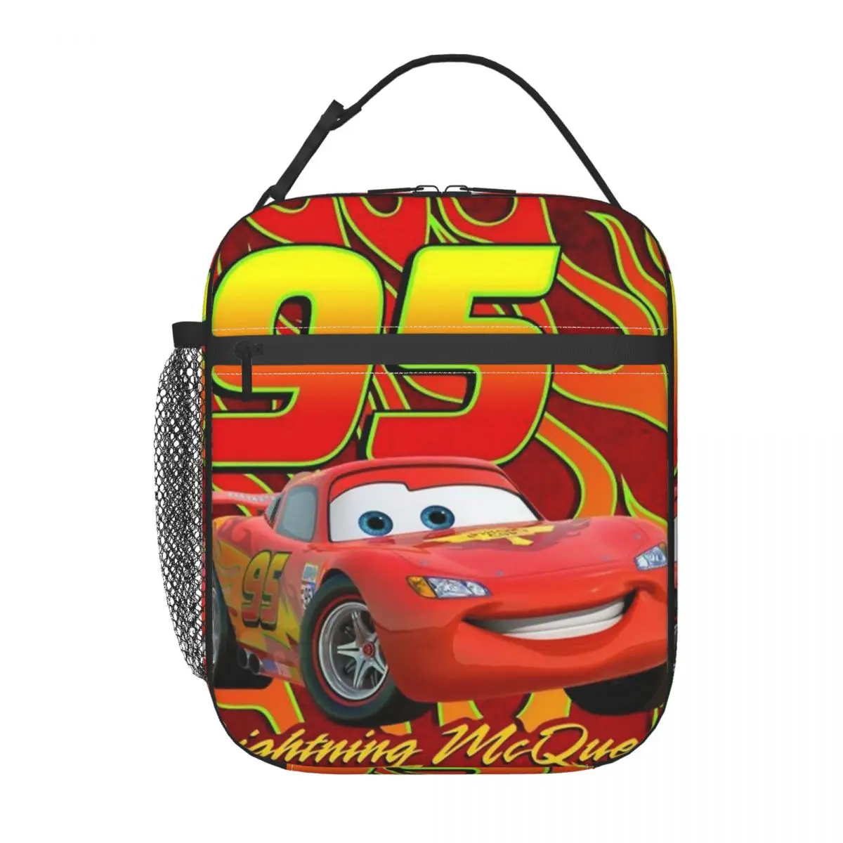 95 To Race Lightning Mcqueen Cars borse per il pranzo isolate borsa termica riutilizzabile portatile Tote Lunch Box Office Travel Food Handbags