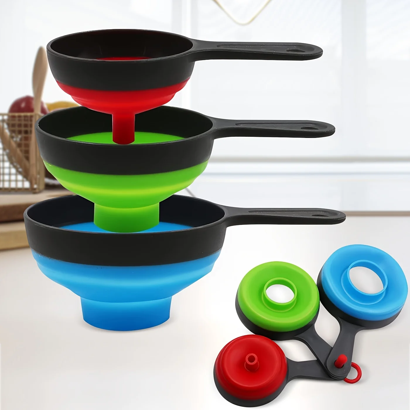 Plastic Funnel Set Convenient Large Diameter Funnel Kitchen Tools Oil Leakage Size Number Oil Leakage 3-Piece Set