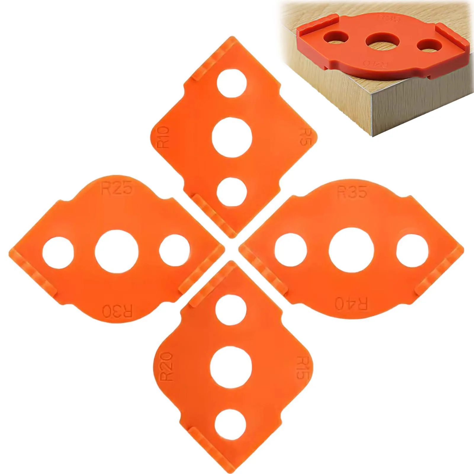 

Woodworking Router Corner Radius Templates Jig R5 to R40 Routing Curved Corners Milling Circular Radian Hardness ABS Tool