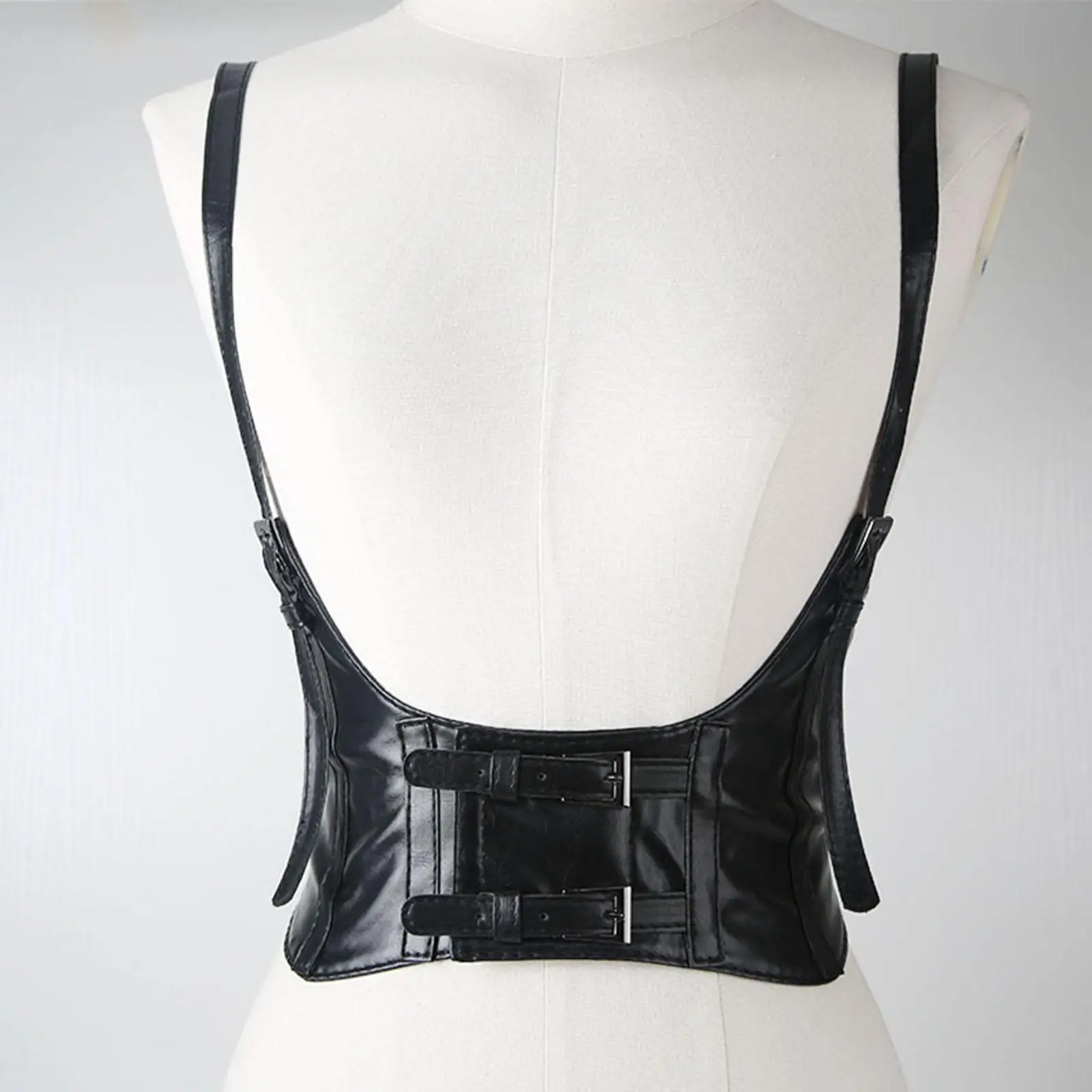 

Fashion Women's Waist Belt Underbust Corset Faux Leather Punk Adjustable Cummerbund Waistband for Dress