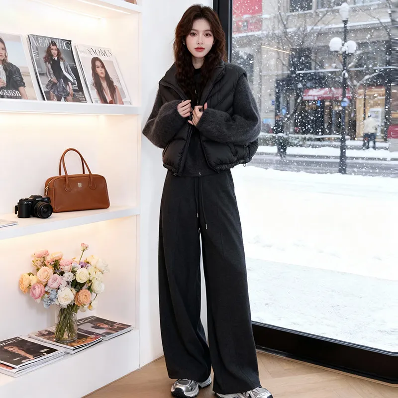 Autumn Winter Double Zipper Sleeveless Waistcoat Female Lightweight Puff Fluffy Down Vest Women White Duck Down Thick Warm Vest