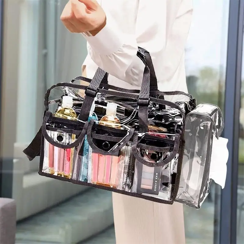 

Women Cosmetic Bag Girls Large Makeup Bag Travel Toiletry Case Beach Bag PVC Transparent Bag Zipper Cosmetic 547A