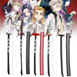 17cm Mini Demon Slayer Katana Anime Kimetsu No Yaiba Tanjirou Shinobu Sword Real Japanese Katana Metal Samurai Sabre Toy Gift