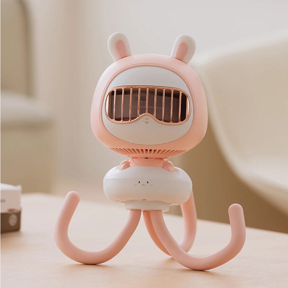 Mini Handheld Stroller Fan, Portable Personal Baby Fan with Flexible Octopus Holder, 3600mAh Battery, 4 Speeds, USB Rechargeable image 4