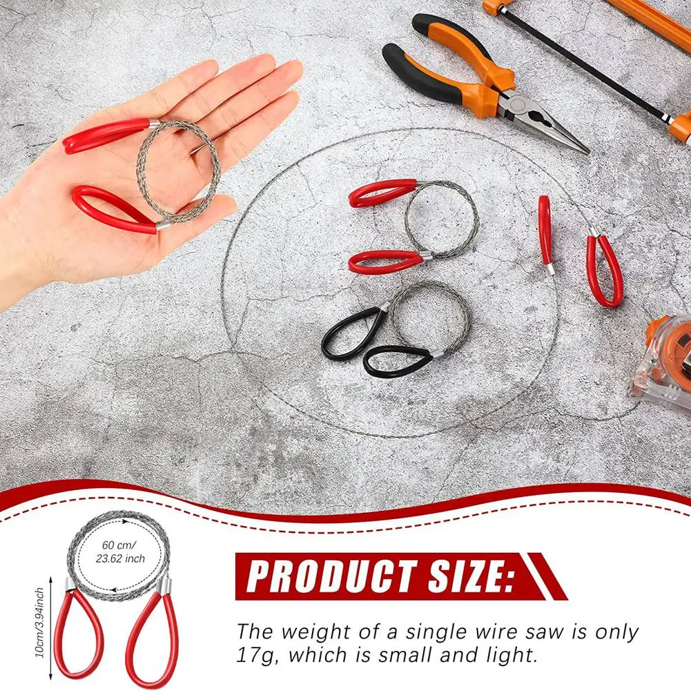 AT77 2-х шт. Кабельная пила для труб из ПВХ, проволочная пила из нержавеющей стали, ручная карманная веревочная пила, аварийная проволочная пила для выживания, режущий инструмент