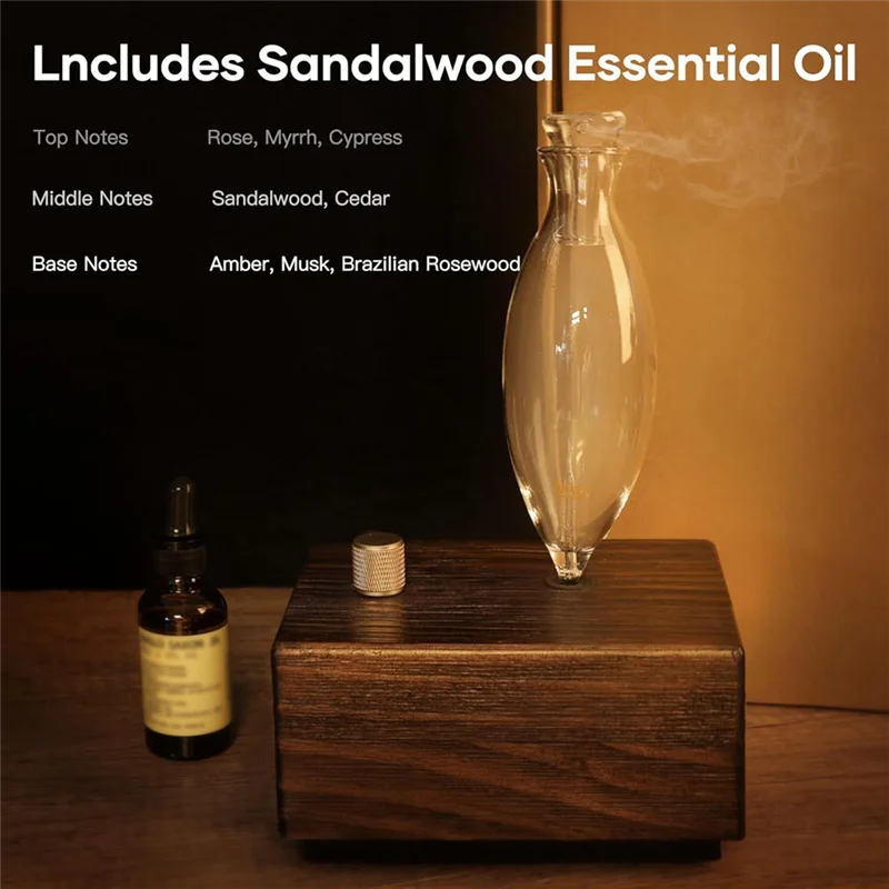 A24P Waterless Oil Diffuser Forhome Large Aromatherapy Forlarge Room Bedroom Hotel Wood Cordless Mini Diffusers