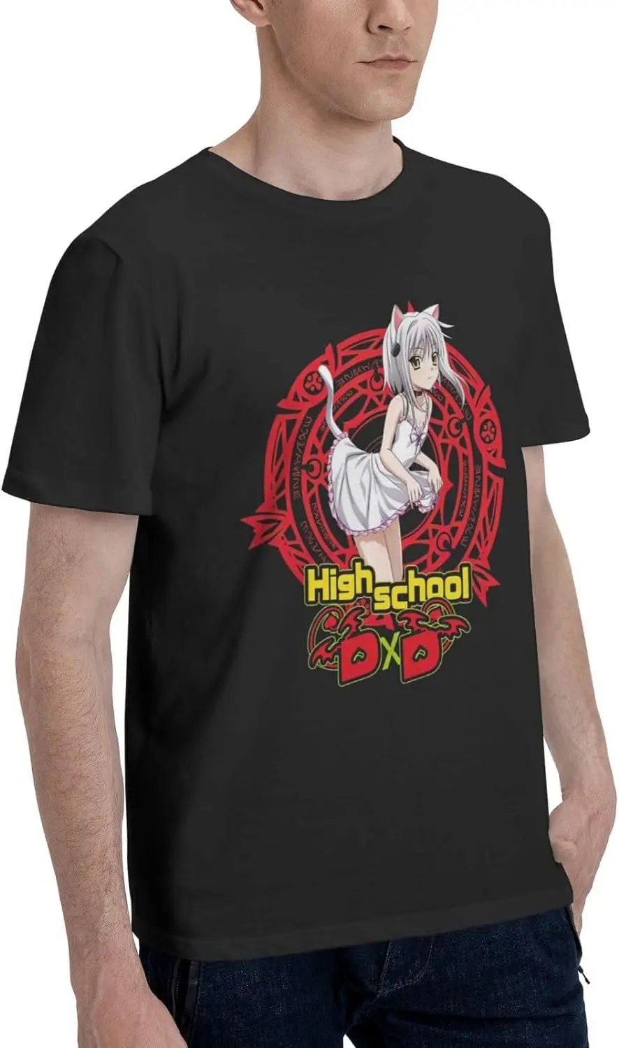 Manga High School DxD Koneko Shirt Cotton Crew Neck Cool T-Shirt for Male