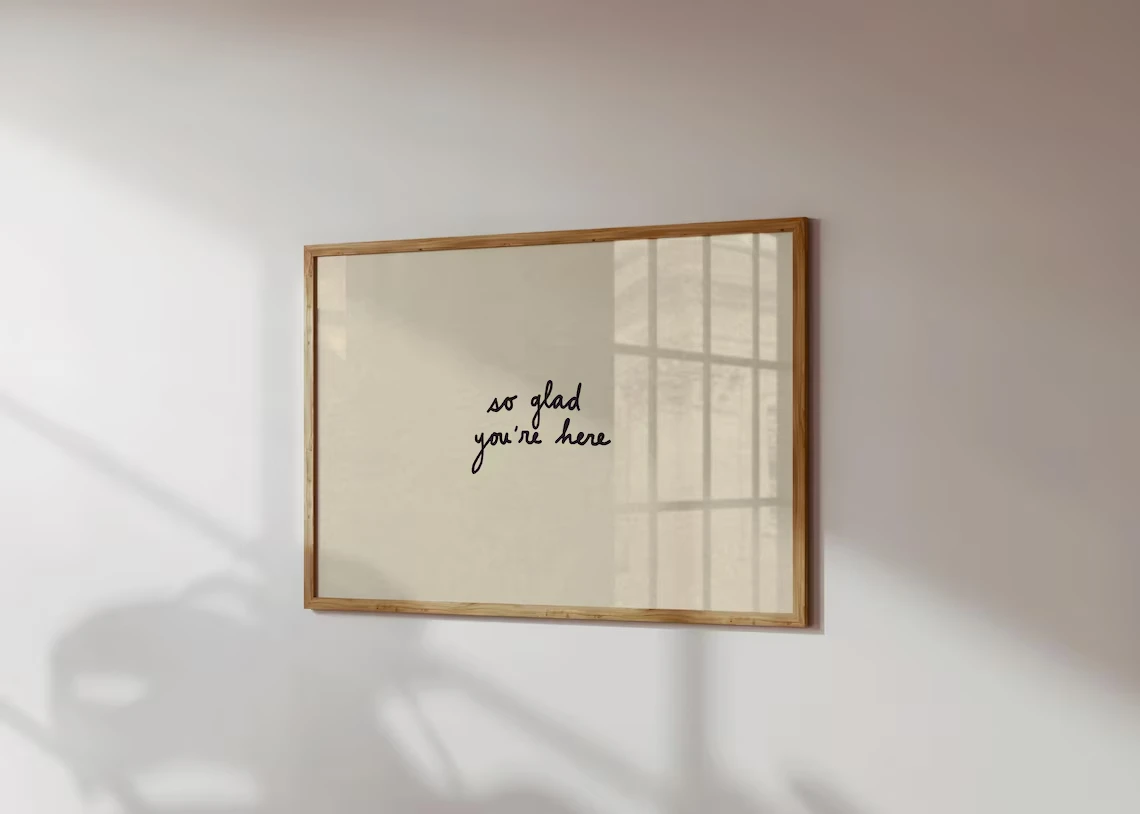 Zo blij dat je hier bent Wanddecoratie Canvas prints Ingangswanddecoratie Gastgroeten Poster Moderne wandfoto's voor gastenkamerdecoratie