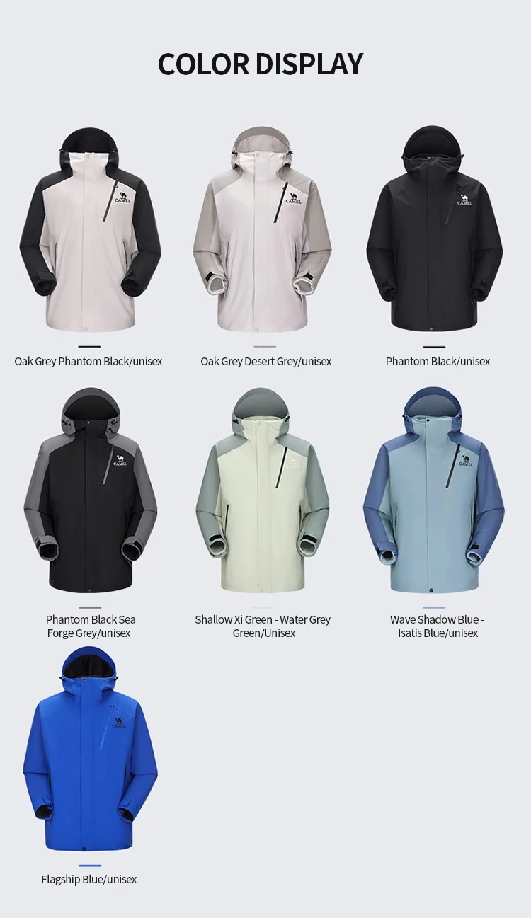 GOLDEN CAMEL Outdoor Hiking Jackets for Men Three-in-One Waterproof Fleece Jacket Women Windbreakers Warm 2024 Star Same Style