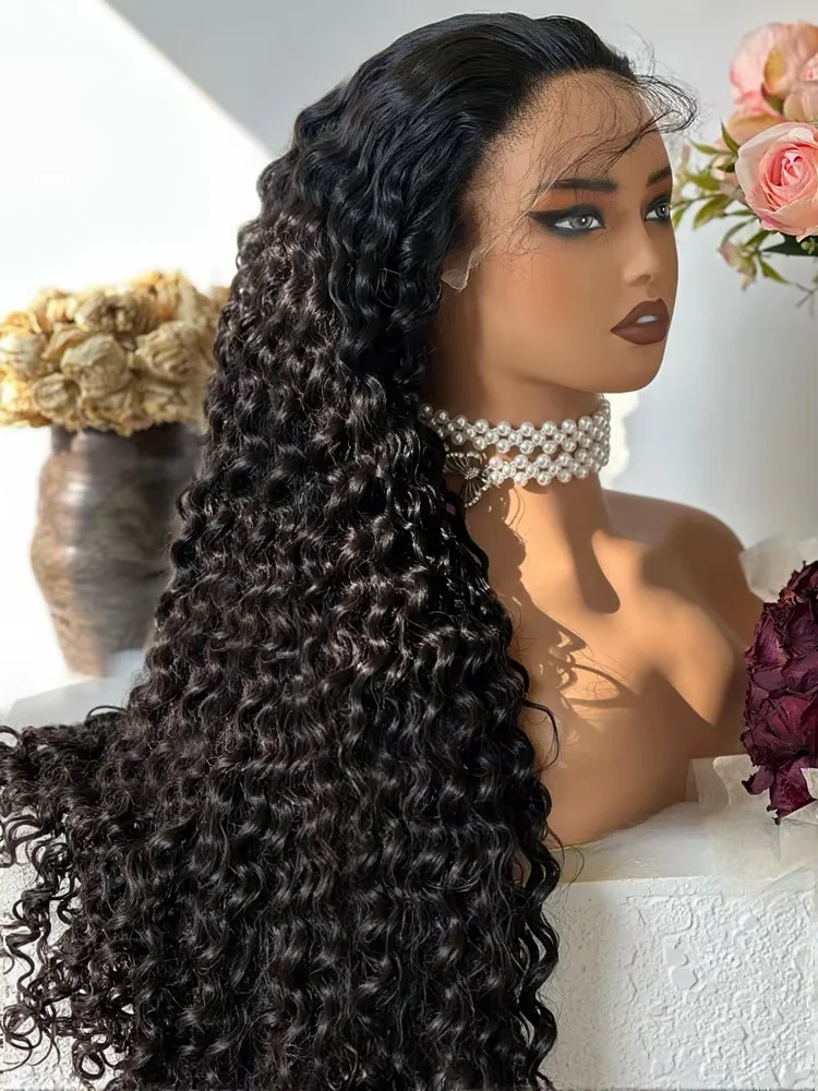 

Натуральные кудрявые парики из 100% человеческих волос с глубокой волной, невидимым ремешком, 360-градусным кружевом, 13x4 HD кружевной фронтальной частью и 5x5 безклеевым кружевом