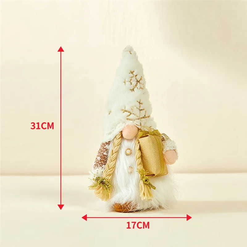 A59E-Boneka Tanpa Wajah Natal Gnome Dekorasi Selamat Natal untuk Rumah Ornamen Natal Hadiah Natal Navidad Natal Tahun Baru Mudah untuk U